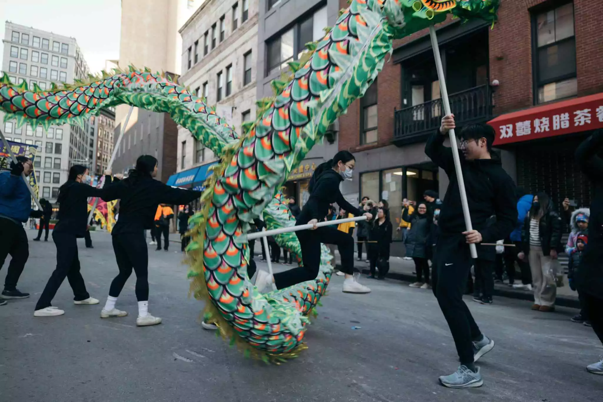 Dragon Dance Performance at the 2024 Boston Chinatown Parade