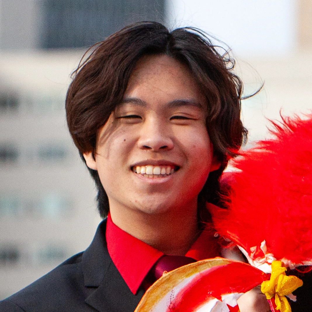 Keith Huang, a member of Northeastern University Dragon and Lion Dance Troupe