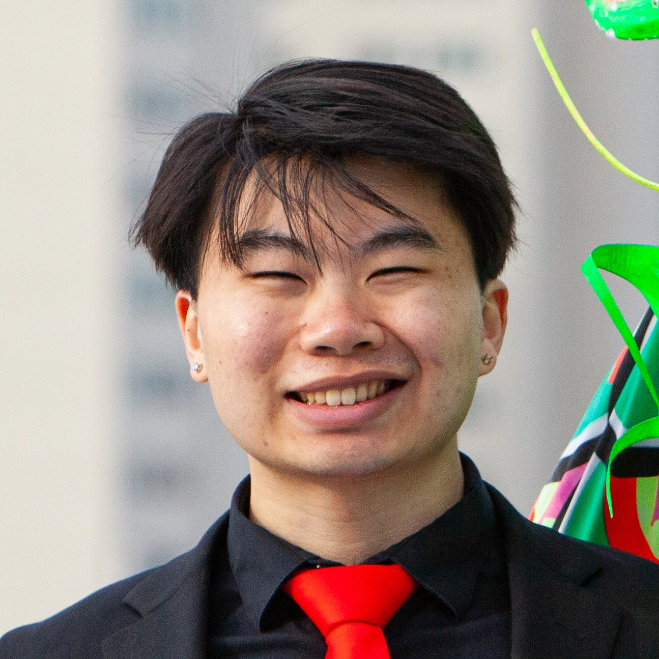 Spencer Shao, a member of Northeastern University Dragon and Lion Dance Troupe