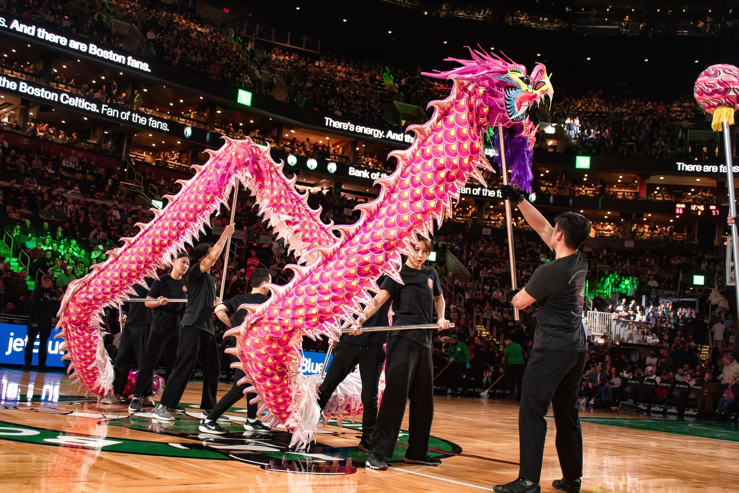 Dragon Dance Performance at Celtics Halftime